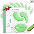 10 Pair Under Eye Mask & 10 Pair Lip Mask Skincare Set, Aloe Vera Lip Patches & Under Eye Patches for Puffy Eyes, Dark Circles, Dry Lips Lines, Deep Hydrating Moisturizing, Birthday Christmas Gifts