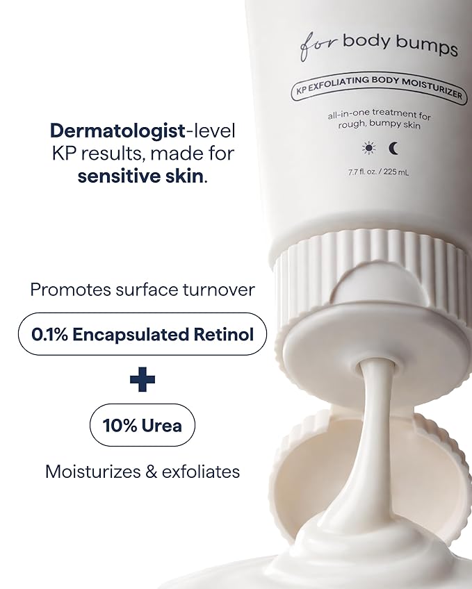 Remedy KP Body Moisturizer | Keratosis Pilaris and Chicken Skin Treatment with Retinol, Urea, Lactic Acid and Ceramides | Exfoliating and Moisturizing Lotion | By Dermatologist Dr. Shah, 7.7 fl oz