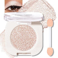 Pearl White Glitter Eyeshadow Palette, Single Shimmer Eye Shadow Palette Makeup Compact Pressed Powder Lightweight Blendable Highly Pigmented Sparkle Eye Highlighter for Women Travel-Friendly