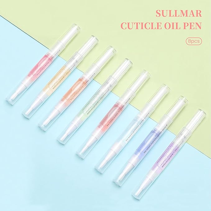 Nail Oil Cuticles Pens 8pcs Nail Care Kit 8 Smell Cuticle Pen Nutrition Oil Nail Art Professional Manicure Set for Nails Softener Nourish Skin