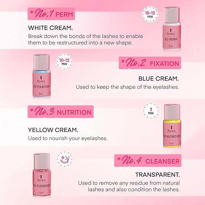 Lash Lift kit at Home Salon: Professional Eyelash Perm Kit for Beginner - Eyelash Eyebrow Curling Set Glue Upgraded Version (Pink)