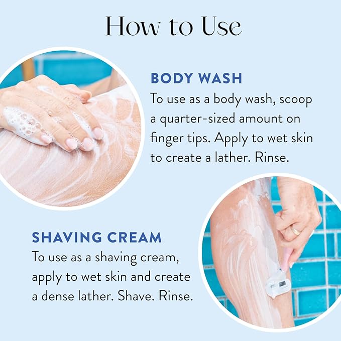 Curie Whipped Body Wash Two Pack, Coconut Nectar and White Tea, Moisturizing Cream Body Cleanser, Sulfate Free, Paraben Free, Vegan, 8 oz Each