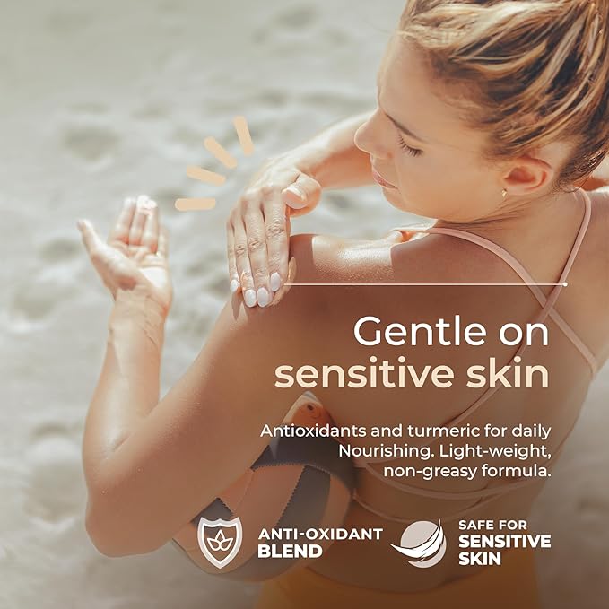 Happy Ocean Tinted Mineral Sunscreen SPF 45 – Reef Safe Zinc Oxide Face Sunscreen, Biodegradable, Natural Tint, Water Resistant, Travel Size 2.5 oz