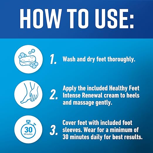 O’Keeffe’s for Healthy Feet Heel Repair Kit with Urea & Lactic Acid – (1 Pair) Reusable Foot Sleeves + 3 oz. Intense Renewal Foot Cream, Exfoliates & Softens Dry Heels