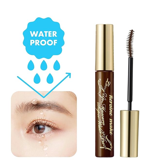 KISSME Heroine Make Long UP Mascara Super WP, Super Long-Lasting! Long & Curl Mascara, Brown