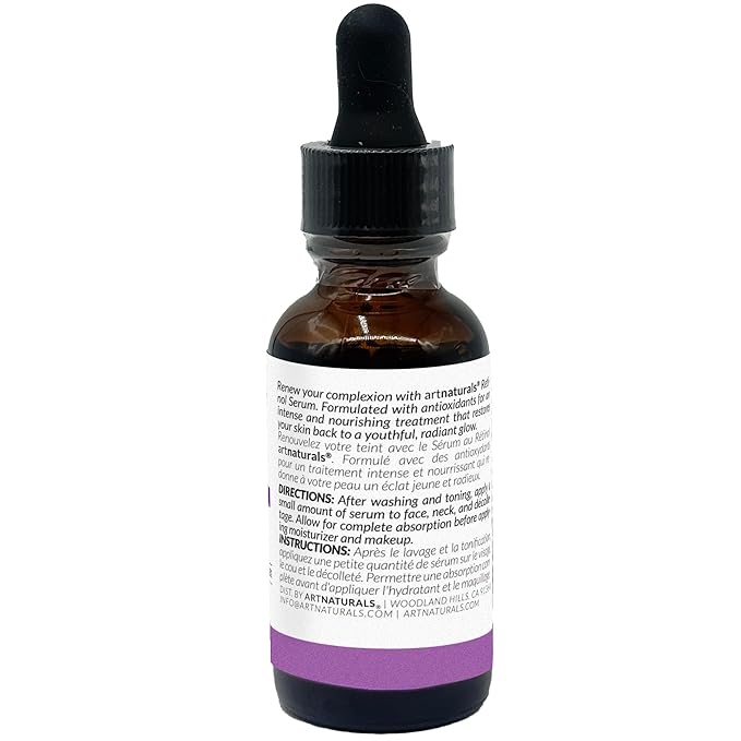 ArtNaturals Retinol Serum for Face - with Vitamin C, Retinol Oil & Hyaluronic-Acid - Skin Clearing - Anti-Aging, Anti-Wrinkle Eye Serum - Skin Repair, Night Therapy (1 Fl Oz / 30ml) (ANGA-0127)