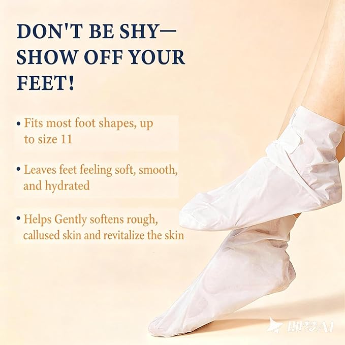 Z:SEA Foot Peeling Mask, Moisturizing & Soothing Exfoliating Foot Socks for Dry, Cracked Heels & Callus Feet, Restoring & Softening Foot Mask with Urea, Shea Butter, Niacinamide & Vitamin E, 5 Pack