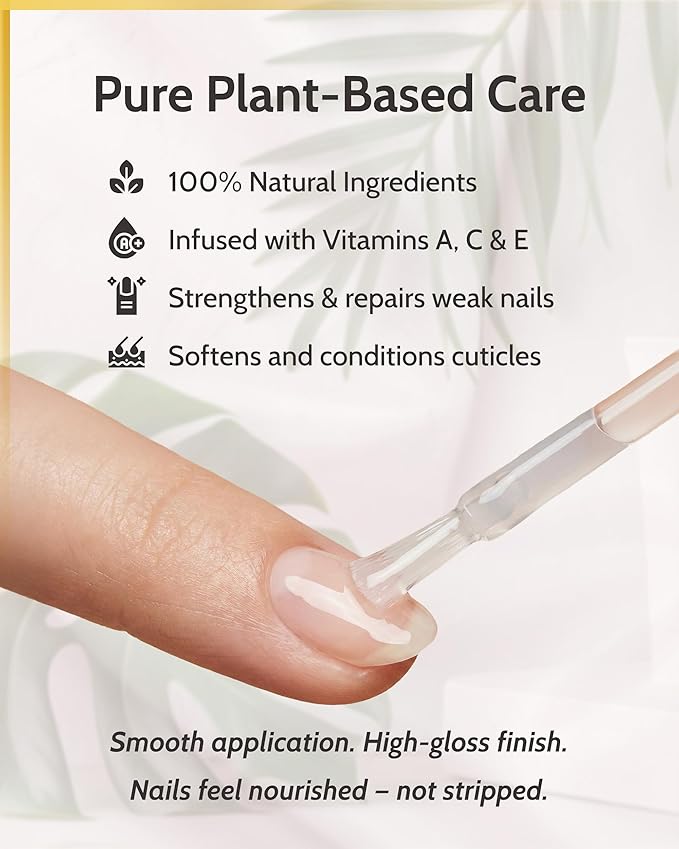 karma organic Triple 5 Base Coat Nail Polish - Nail Strengthening Base Coat Treatment, Non Toxic, Hardens & Stimulates Nail Growth, 0.47 fl oz
