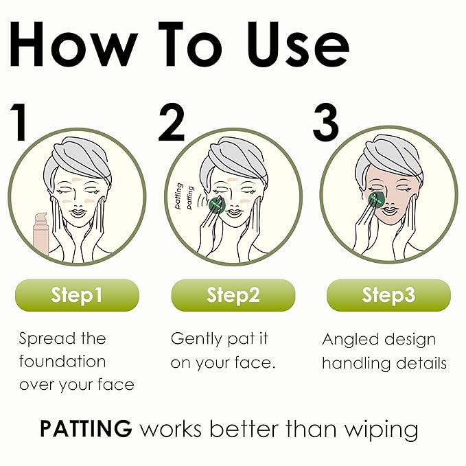 COOL-ANGLE 5Pcs Makeup Sponge For Foundation Concealer And Powder, Latex Free Blender Sponge For Natural And Easy Makeup Soft Long-lasting And Beginner-friendly, Green, Medium