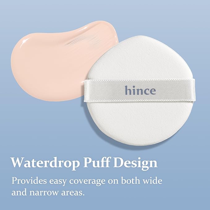 hince Second Skin Mesh Matte Cushion - 12g, Natural Coverage, Semi Matte Finish, Flawless Coverage, 24hr Long Lasting, Korean Cushion Foundation, Blue Cushion (PORCELAIN, 17)