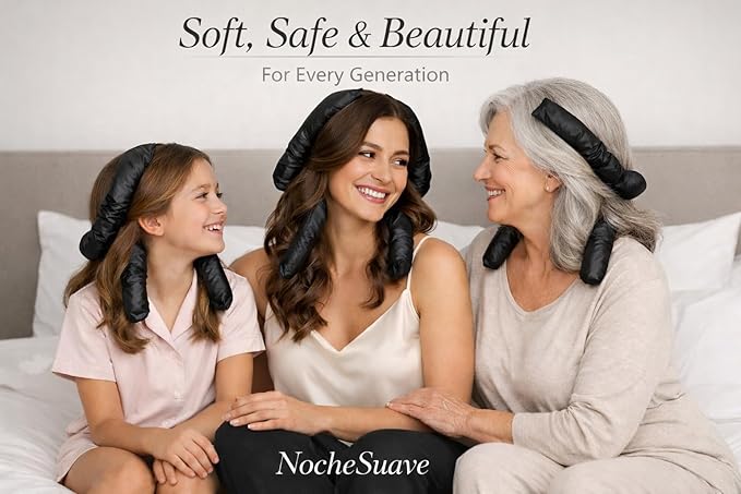NocheSuave Heatless Curls Overnight Hair Curler, Satin Curling Rod Headband, Heatless Curlers to Sleep In, Soft No Heat Hair Curlers for Long & Medium Hair