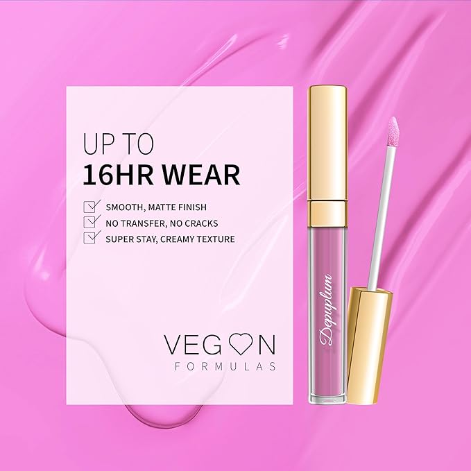 Depuplum Pink Lipstick Matte for Women Superstay Light Pink Long Lasting Lipstick Smudgeproof Liquid Lipsticks for Mother's Day Cruelty Free Lip Makeup,DM26 BabyPink