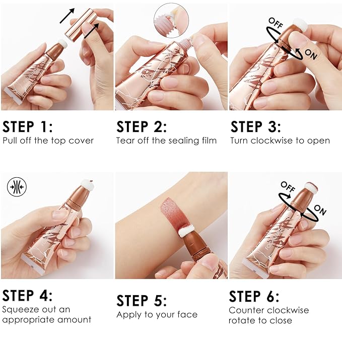 FOCALLURE Liquid Contour Stick 3-Piece Set - Cream Highlighter, Blush & Bronzer with cushion applicator, Moisturizing, Blendable, Long-Lasting for Face Sculpting & Illuminating,SE02 Orchid Vibes