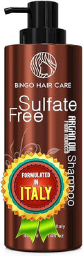 BINGO HAIR CARE Moroccan Argan Oil Shampoo - Sulfate Free, Anti Frizz Hydrating Thickening Care for Women and Men - Deep Moisturizing Treatment for Color Treated, Curly, Frizzy, Damaged and Dry Hair