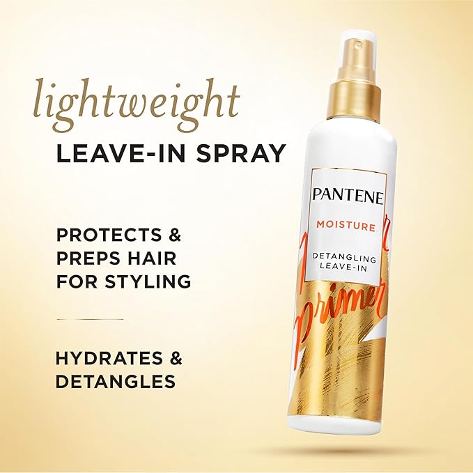 Pantene Conditioning Detangler Spray, Pro-V Repair & Protect, Nutrient Boost for Damaged Hair, Antioxidant Enriched, Leave-In Conditioner, Smooth & Shine, Sulfate-Free, 8.5 Fl Oz, 3 Pack