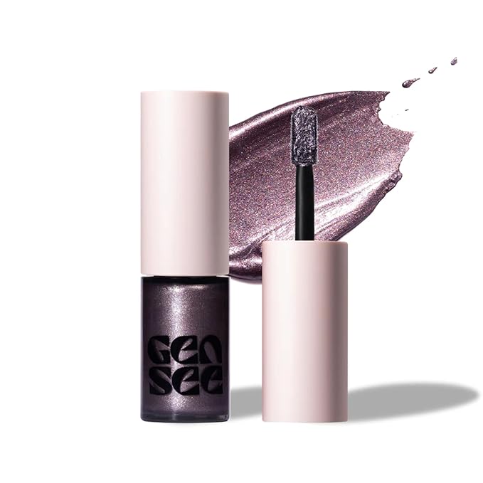Gen See Mixed Media Metallic Liquid Eyeshadow, Purple Rain – High Shine Molten Metal Eye Color, Featherlight Full Coverage Shimmer, Multi-Use Highlight Makeup, Vegan Cruelty-Free, Made in Italy