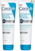 CeraVe Hydrating Anti Dandruff Conditioner,0.5% Pyrithione Zinc Dandruff Treatment With Ceramides,Hyaluronic Acid & Niacinamide,Helps Eliminate Flakes & Reduce Itchy Scalp, Sulfate Free,(Pack of 2)