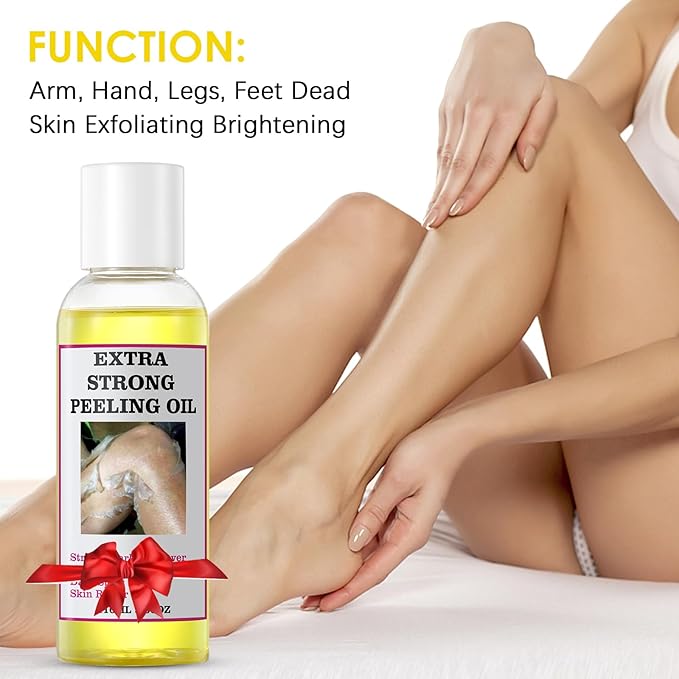 Yellow Peeling Oil Extra Strength Exfoliating Solution for Body - Dark Skin KP Bump Eraser Body Scrub Ingrown Hair Keratosis Pilaris Treatment