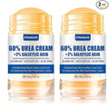 Urea Cream Stick 60% plus 2% Salicylic Acid, 2PCS Maximum Strength Urea Cream for Feet, Foot Lotion Stick for Cracked Heels, Dry Hands & Rough Knees, Callus Remover & Skin Softener, Soften Dead Skin