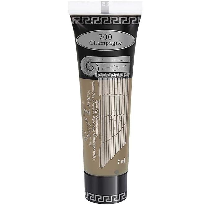 Microblading Ink for Eyebrows by SofTap® | Champagne – Cool Taupe Blonde PMU Pigment for Nano Brows, Machine & Hand Method | Carbon-Free Inorganic Formula That Heals Naturally