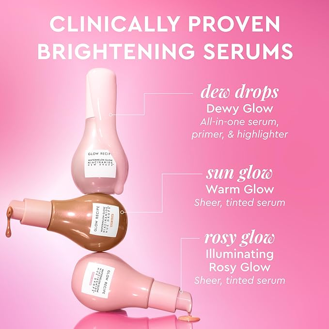 Glow Recipe Watermelon Niacinamide Dew Drops - Brightening, Plumping Hydrating Face Serum, Makeup Primer + Liquid Highlighter with Hyaluronic Acid - Dewy & Glowing Korean Skin Care (80ml)