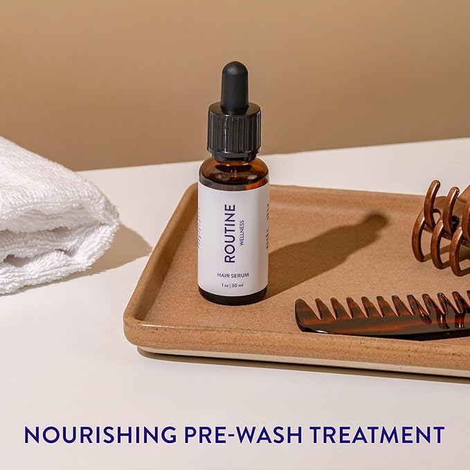 Routine Wellness Hair Serum for Thinning Hair - Rosemary, Tea Tree & Argan Oils Blend for Strength, Shine & Softer Hair for All Hair Types | Nourishing Scalp Treatment