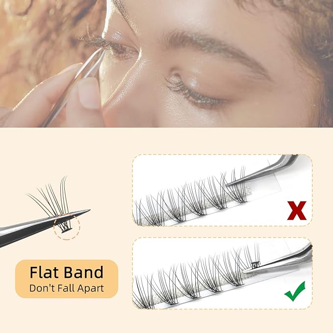 QUEWEL Cluster Lashes 240Pcs Individual Lash 10D+20D C Curl Mix8-14mm Lash Extensions Clusters Lashes Soft&Natural False Eyelashes Individual DIY Eyelash Extension at Home(10D+20D C MIX8-14)