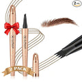 Microblading Eyebrow Pencil - 2026 New 4-Tip Waterproof Brow Pencil with Micro-Fork Tip, Longl Lasting Eyebrow Pen Eyebrow Pencils for Women (2 PCS Dark Brown)