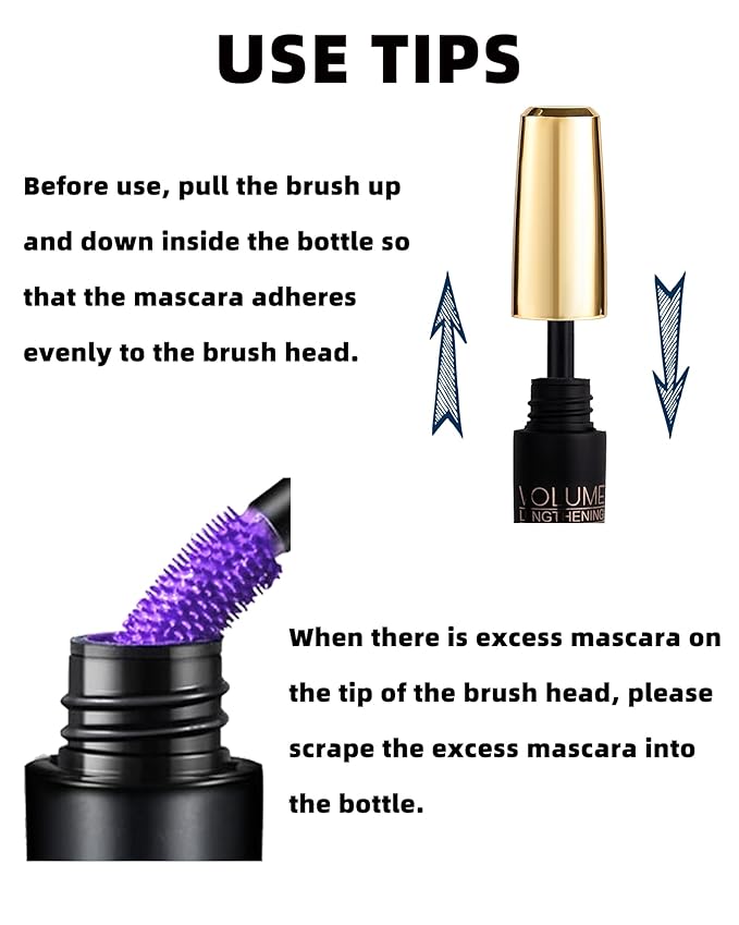 Black+White Waterproof Mascara for Eyelash, 5D Silk Fiber Lashes Extension Colored Tube Mascara with Eyelash Brush, Long Lasting Smudge-proof Volumizing Lengthening, Eye Makeup Gift for Women