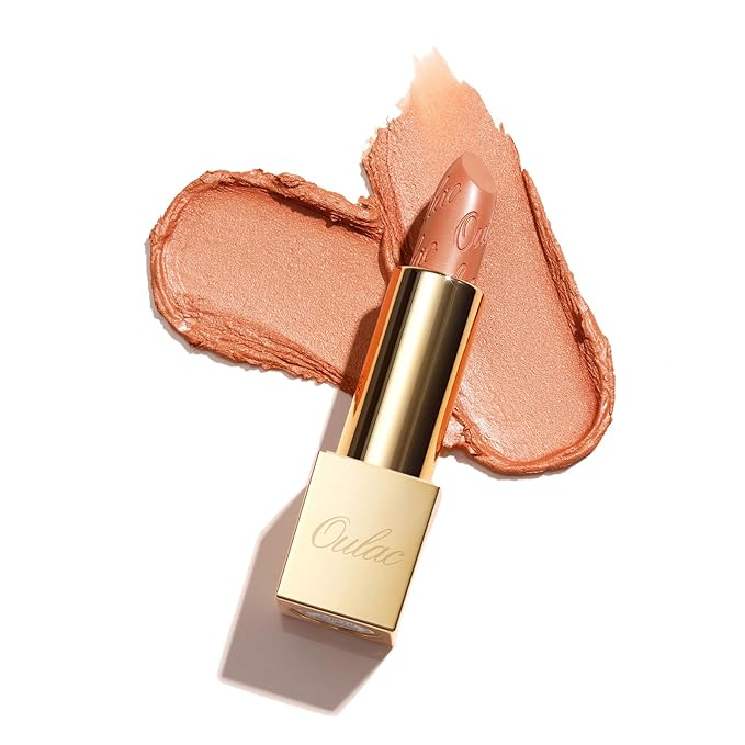 Oulac Nude Matte Lipstick with Glow Metallic Finish - Vegan Lipstick for Women, Creamy Texture, Hydrating Clean Beauty Formula, High-End Magnetic Hook Design, GM10 Chicness