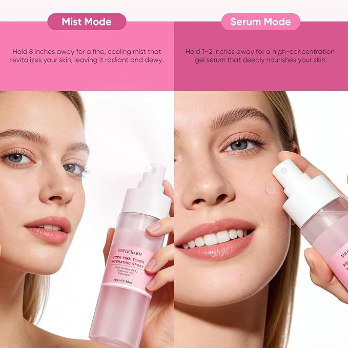 24-Hour Hydrating Pdrn Dual-Serum Spray for Face with Salmon DNA, Ceramides & Hyaluronic Acid, Long-Lasting Hydration, Lightweight and Glow, Multi-Use for Sensitive Skin, Makeup