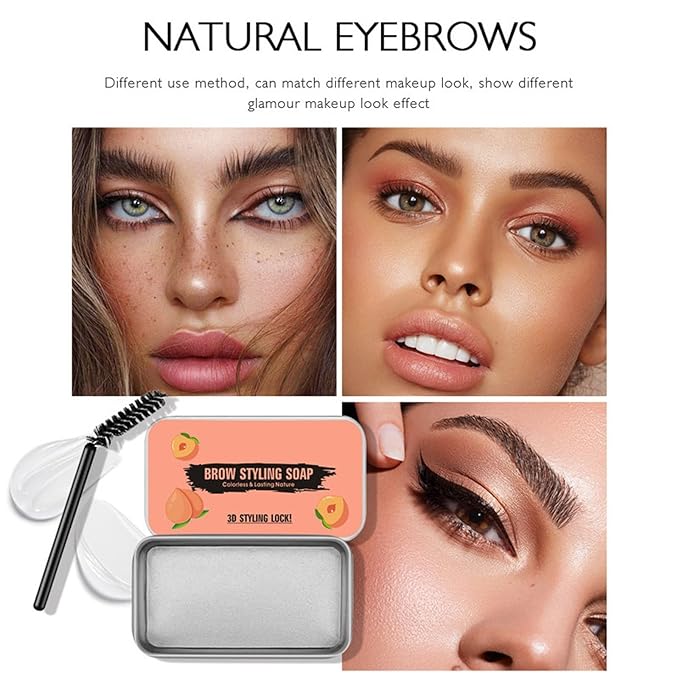 Brow Gel Eye Brow Gel Eyebrow Soap Kit Long Lasting Eyebrow Setting Styling Soap Eyebrow Makeup ClearBrow Gel (Pink, One Size)