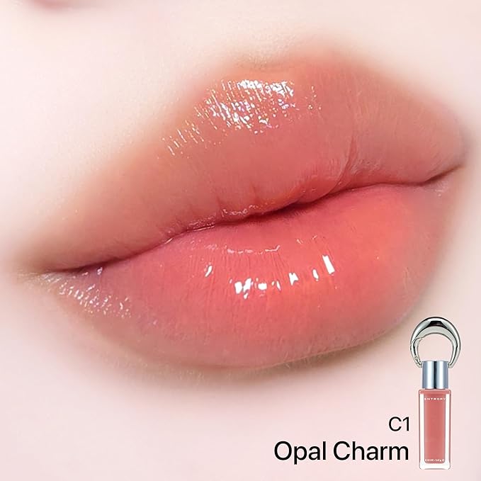 ENTROPY Makeup Glossy Lip Tint – Juicy Glow Line/Non-Sticky Hydrating Lip Gloss Tint, High Shine Finish, Buildable Sheer Color, Lip & Cheek Makeup - Opal Charm (Muted Pink Glow) | glossy lip tint, Non-sticky lip tint, Juicy glow lip gloss