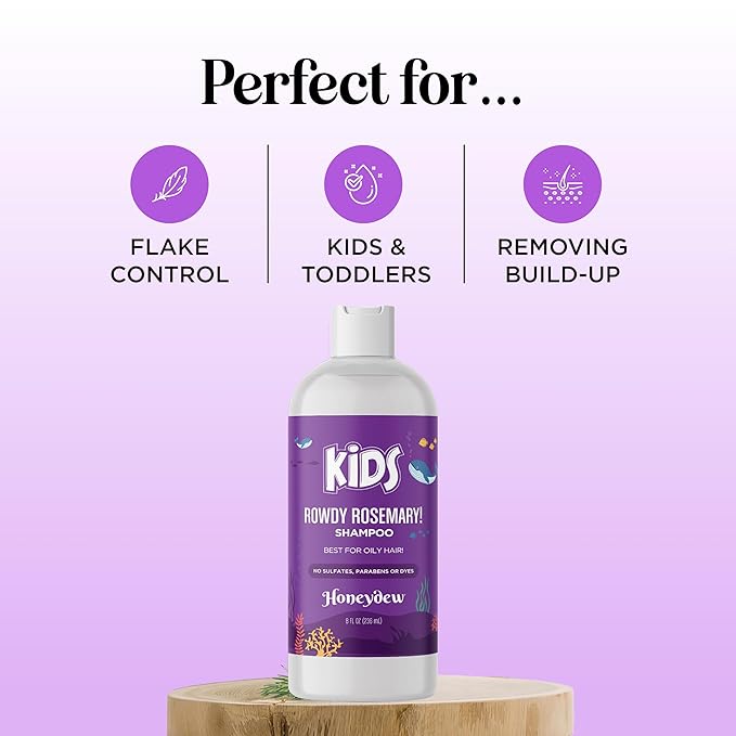 Deep Cleansing Shampoo for Kids - Paraben & Sulfate Free Kids for Oily Hair and Scalp with Tea Tree and Rosemary Essential Oils - Gentle Nourishing Shampoo for Build Up Flakes and Dry Scalp