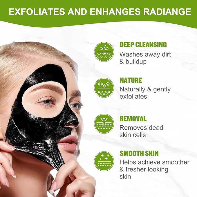 Blackhead Remover Mask, Charcoal Peel Off Face Mask | Charcoal Face Mask for Deep Cleansing Dirts, Pores, Acne, Skin Oil And Blackheads | Suitable for All Skin Types for Boys and Girls (2.8 Fl OZ)