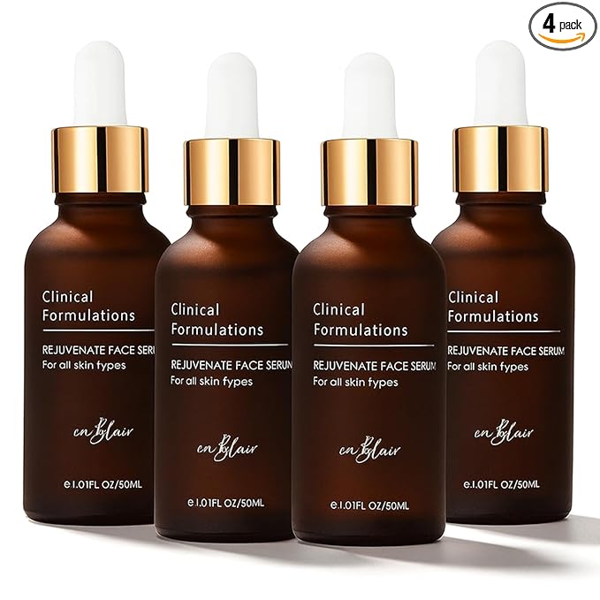 4 Bottle Pack - Inblair Rejuvenate Resurfacing Face Serum - Skin Care Serum for Face Wrinkles, Fine Lines, Dark Spots