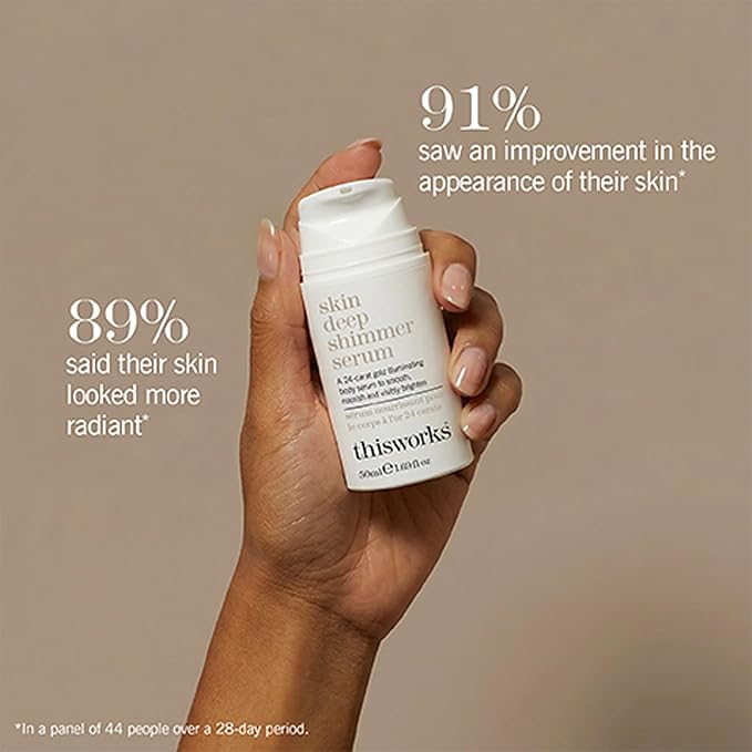 This Works Skin Deep Shimmer Serum – Brightening & Smoothing Skin Treatment with Vitamin A & Antioxidants – Indulgent Hydration for a Radiant, Youthful Glow – 50ml