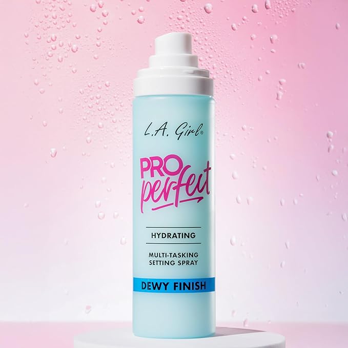 L.A. Girl Cosmetics PRO Perfect Setting Spray, Dewy Finish, Alcohol-Free, Birch Sap + Water Base, Micro Mist Formula, Hydrating, Pore-Blurring, Fragrance-Free GFS300