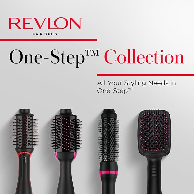 REVLON One-Step Volumizer Hair Dryer and Styler – Easy Salon-Style Blowouts – Less Frizz, More Shine, and Reduced Heat Damage, for All Hair Types and Lengths (Black) (Pack of 2)