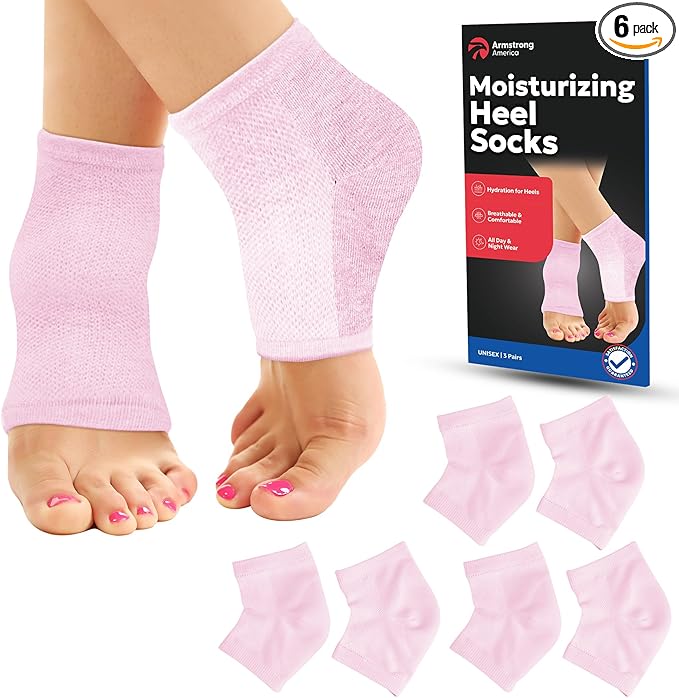 Moisturizing Socks for Women & Men | Aloe Vera Cracked Heel Treatment | Foot Callus Remover | Aloe Socks for Cracked Heels & Dry Cracked Feet (3 Pairs, Fits Most)
