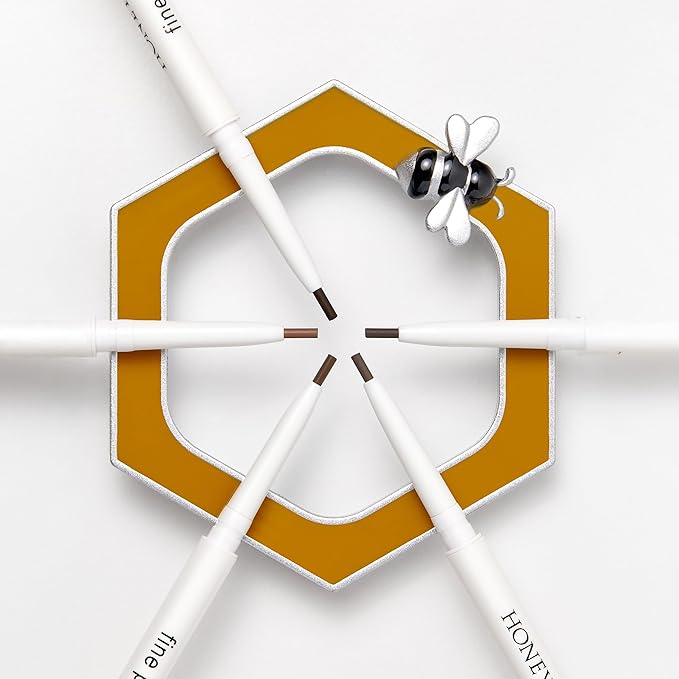 Honeybee Gardens Fine Point Brow Pencil, Walnut, Long-Lasting Eyebrow Definition, Vegan, Cruelty-Free Beauty