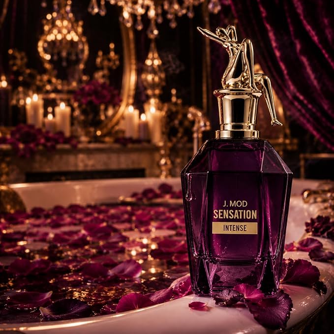 J. Mod Sensation Intense Eau de Parfum for Women - Oriental Floral Perfume with Ylang-Ylang, Cardamom and Vanilla - Long Lasting Bold Evening Fragrance Spray, 3.4 Fl Oz / 100 ml