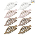 8 Pack Neutral Flat Hair Clips for Women – Large No-Slip Claw Barrettes in Cream, Blonde, Mustard Yellow & Light Brown,Shiny Finish Strong Hold for Thick & Thin Hair