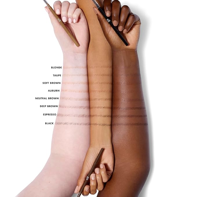 e.l.f. Micro-Fine Brow Pencil, Waterproof Brow Color & Spoolie For Shaping Brows & Creating A Feathered Natural-Looking Finish, Vegan & Cruelty-Free, Espresso (Pack of 2)