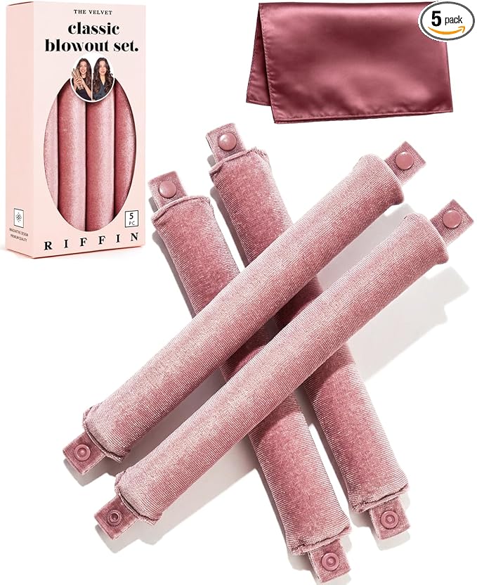 Classic Heatless Curls Overnight Rods - Upgraded Directional Grip Velvet No Heat Hair Curlers to Sleep Hair Rollers Flexible Curling Rods Set for Long Thicker Hair, Full Coverage Larger Silk Scarf