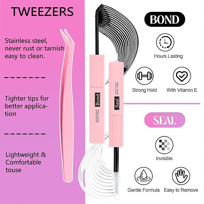 YIDUO 3 style Lashes Clusters Kit with Bottom Lash Cat-Eye Wispy Individual Faux Mink Fake Eyelashes, Volume Studio Effect, 498Pcs DIY False Eyelash Extensions with Bond and Seal|Removers|Tweezers