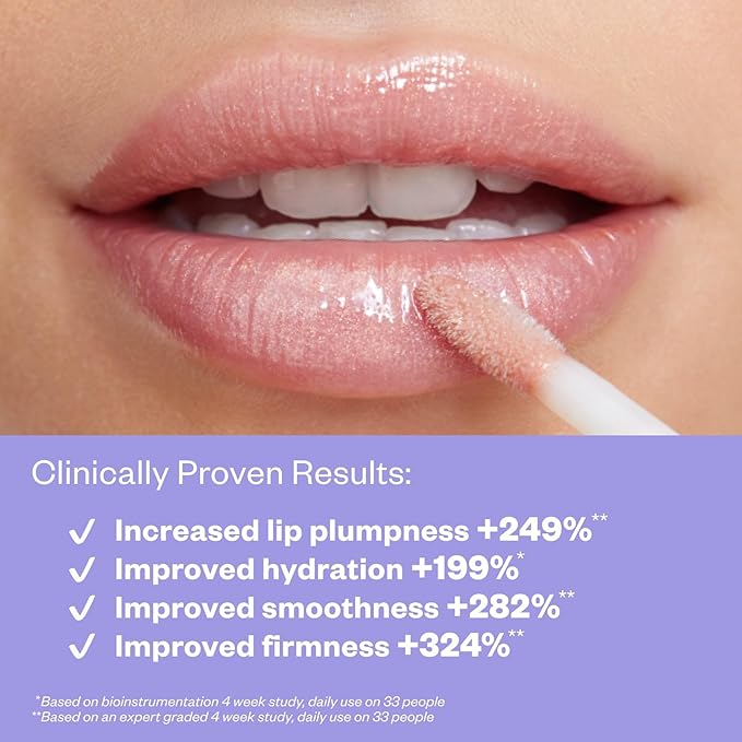 Kosas Wet Lip Oil Gloss - Hydrating Lip Plumping Treatment with Hyaluronic Acid & Peptides, Non-Sticky Finish (Unzipped)