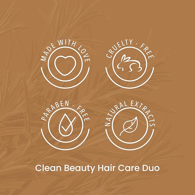 ANYELUZ Rosemary Shampoo and Aloe Conditioner Set, Volume and Hydration for your Hair, with Hyaluronic, Argan Oil and Rosemary, Moisturizes and Enhances Shine