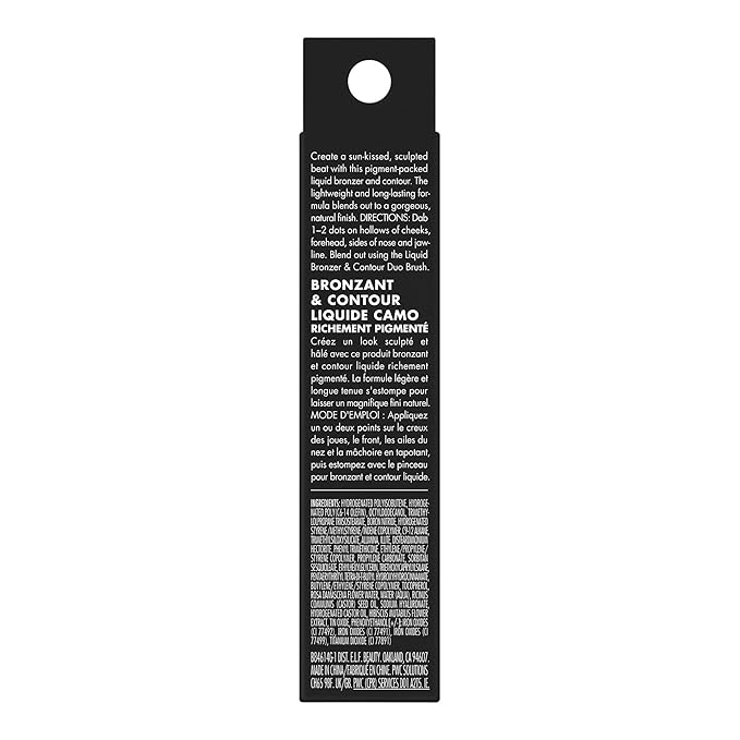 e.l.f. Camo Liquid Bronzer & Contour, Silky Pigmented Formula, Long-Lasting Glow for A Sun-Kissed, Sculpted Finish, Vegan & Cruelty-Free, 6 Tan