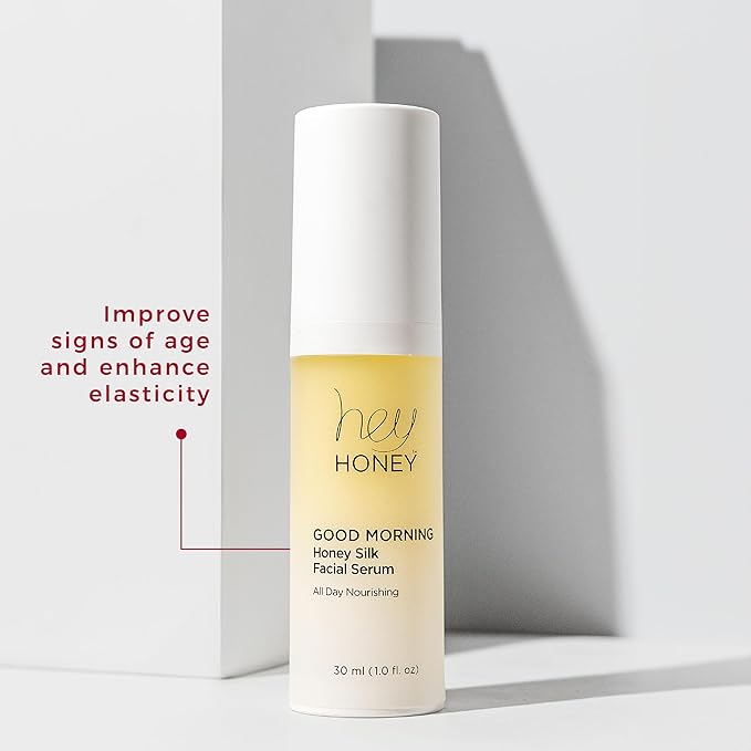 Hey Honey Good Morning Honey Silk Facial Serum | Anti-Aging Vitamin C & Hyaluronic Acid Serum for Radiant Skin Boosts Glow, Smooths Fine Lines, Strengthens Skin Barrier | 1 oz (Pack of 2)